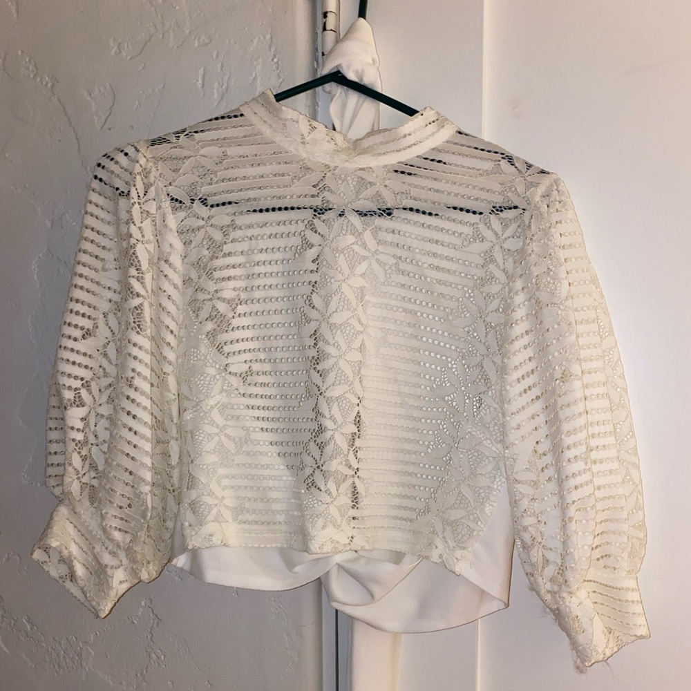COPY - White lace backless top